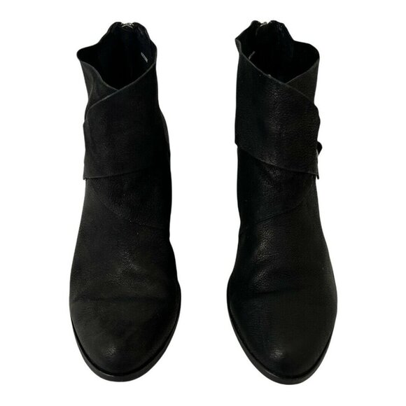 Eileen Fisher Womens Size 8.5 Black Leather Tag Wrap-Snap Leather Bootie - Picture 3 of 7